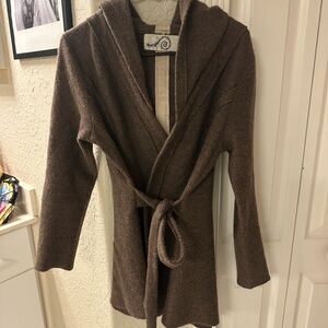 Rosie Neira Brown Hooded Cardigan with Belt